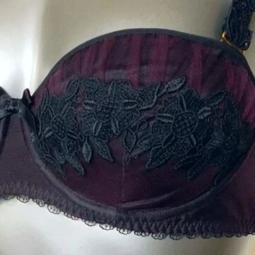 Agent provocateur Lianne bra and thong set Elegant purple burgundy tulle Lace